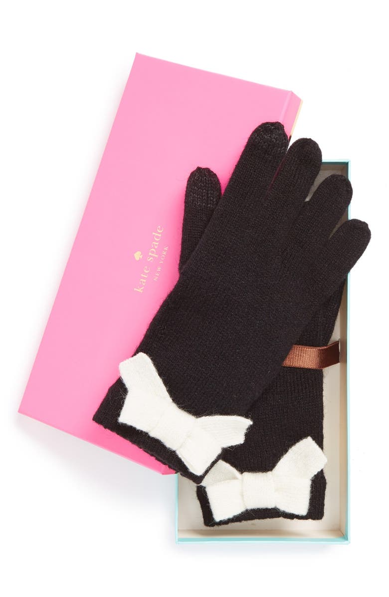 Kate Spade New York bow gloves, Alternate, color, 