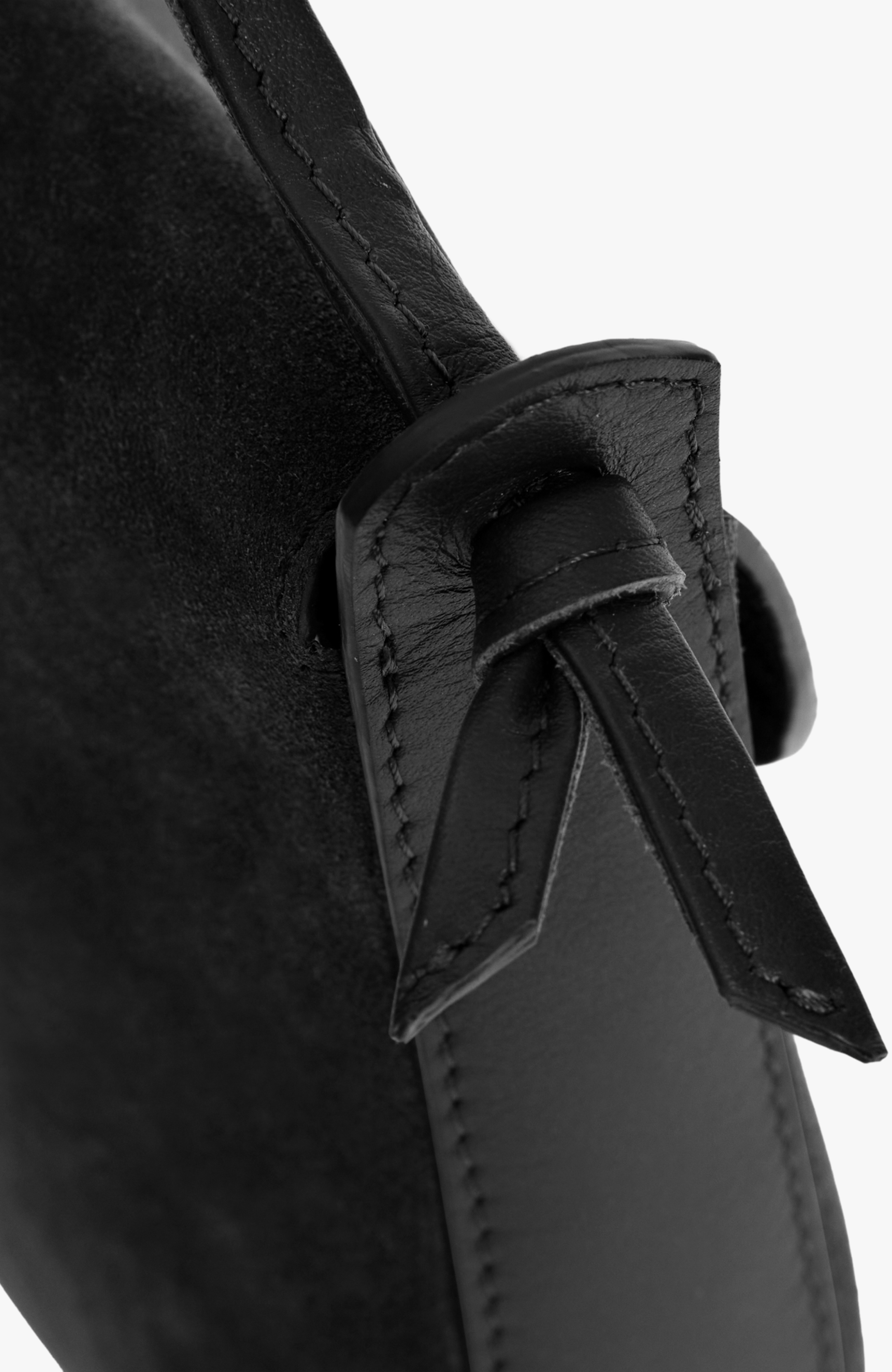 Juliette Half-Moon Leather Shoulder Bag, Alternate, color, Black Suede