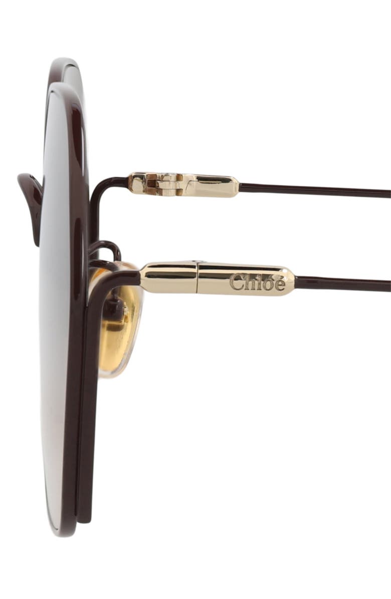 Chloé 59mm Rectangular Gradient Sunglasses, Alternate, color, Burgundy/ Brown