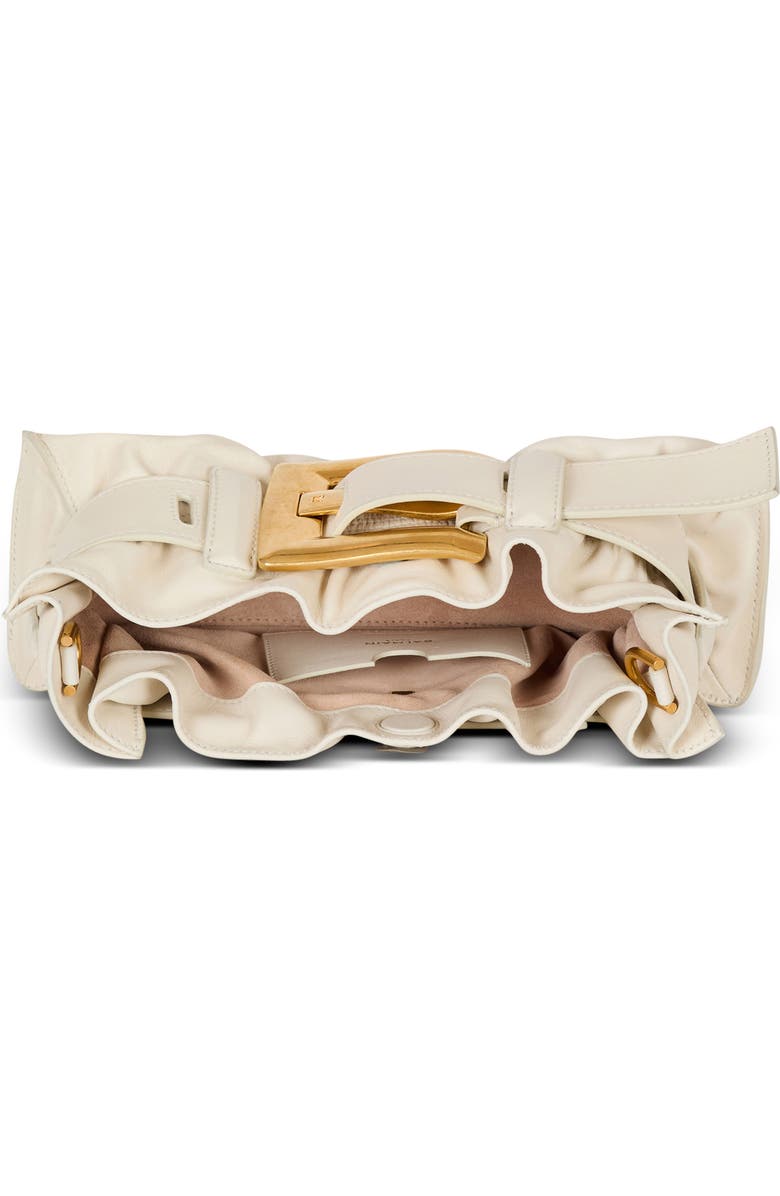 Balmain Mini Anthem Leather Shoulder Bag, Alternate, color, Cream