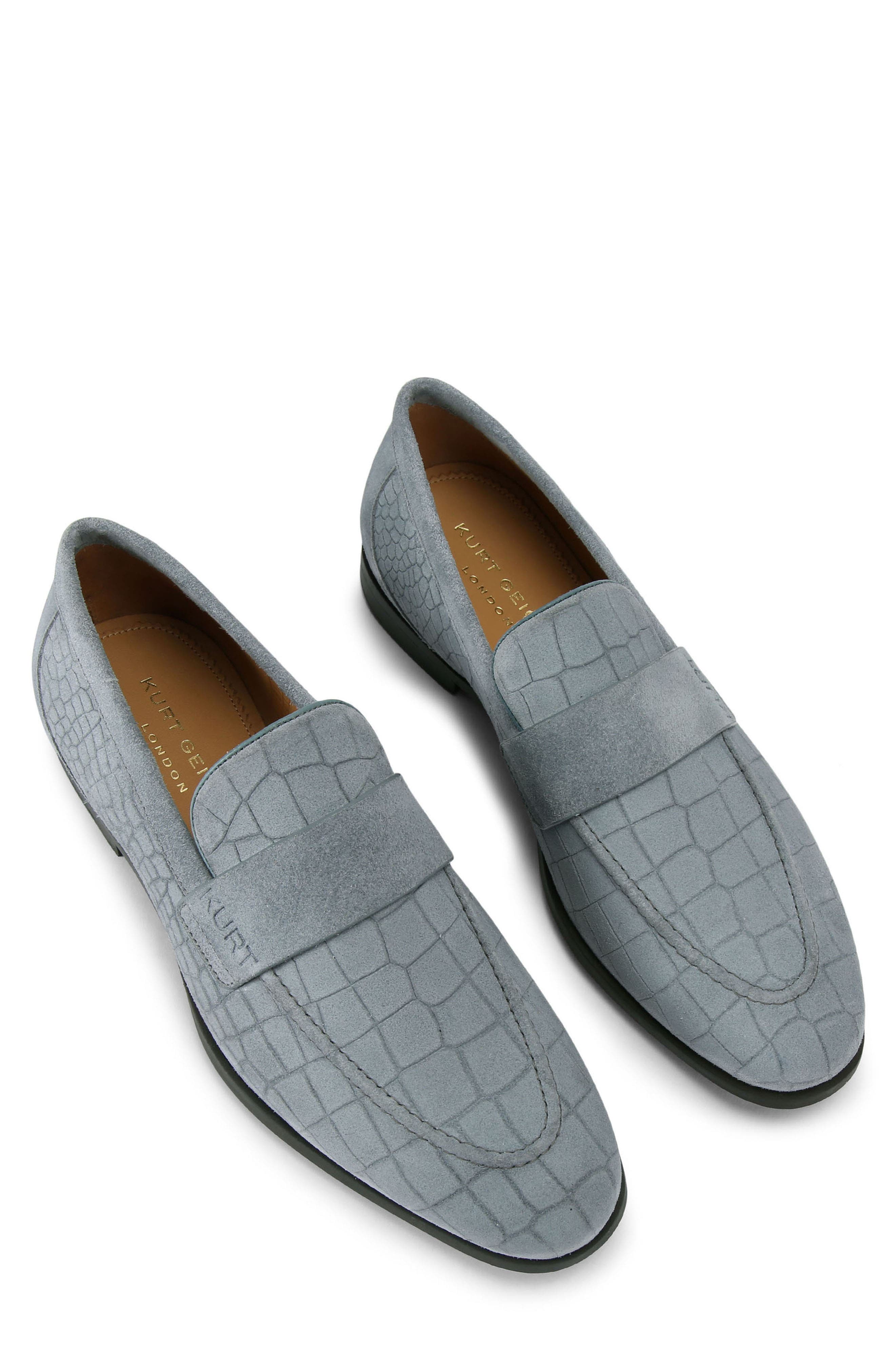 Aldgate Flex Reptile Embossed Loafer, Alternate, color, MEDIUM BLUE