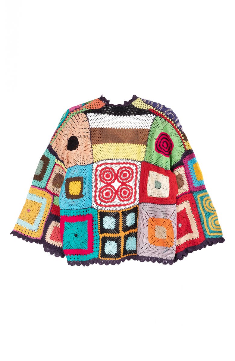 SAACHI Crochet Cotton Jacket, Alternate, color, White Multi