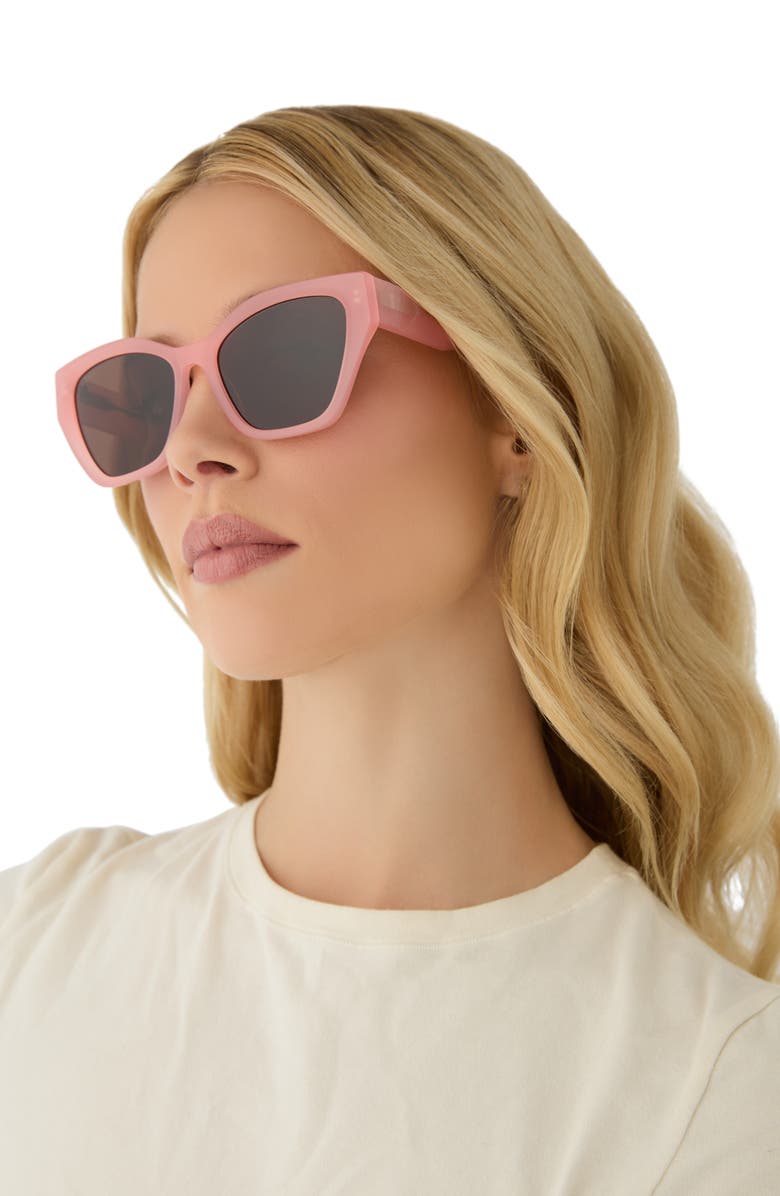 DIFF Evie 54mm Polarized Sunglasses, Alternate, color, Peach / Brown