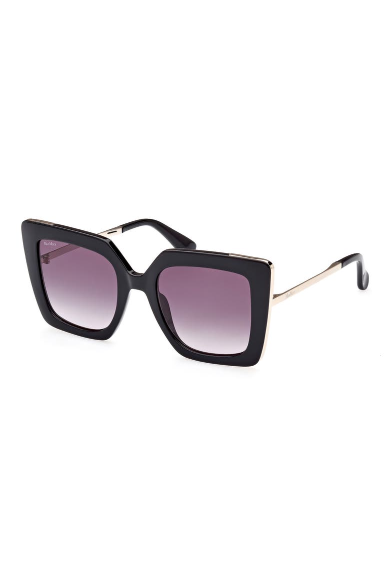 Square Sunglasses, Alternate, color, SHINY BLACK / GRADIENT SMOKE