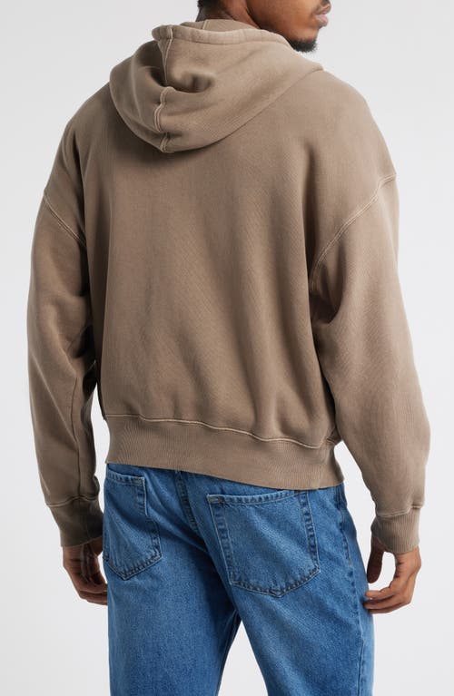Elwood Core Oversize Terry Full Zip Hoodie In Brown