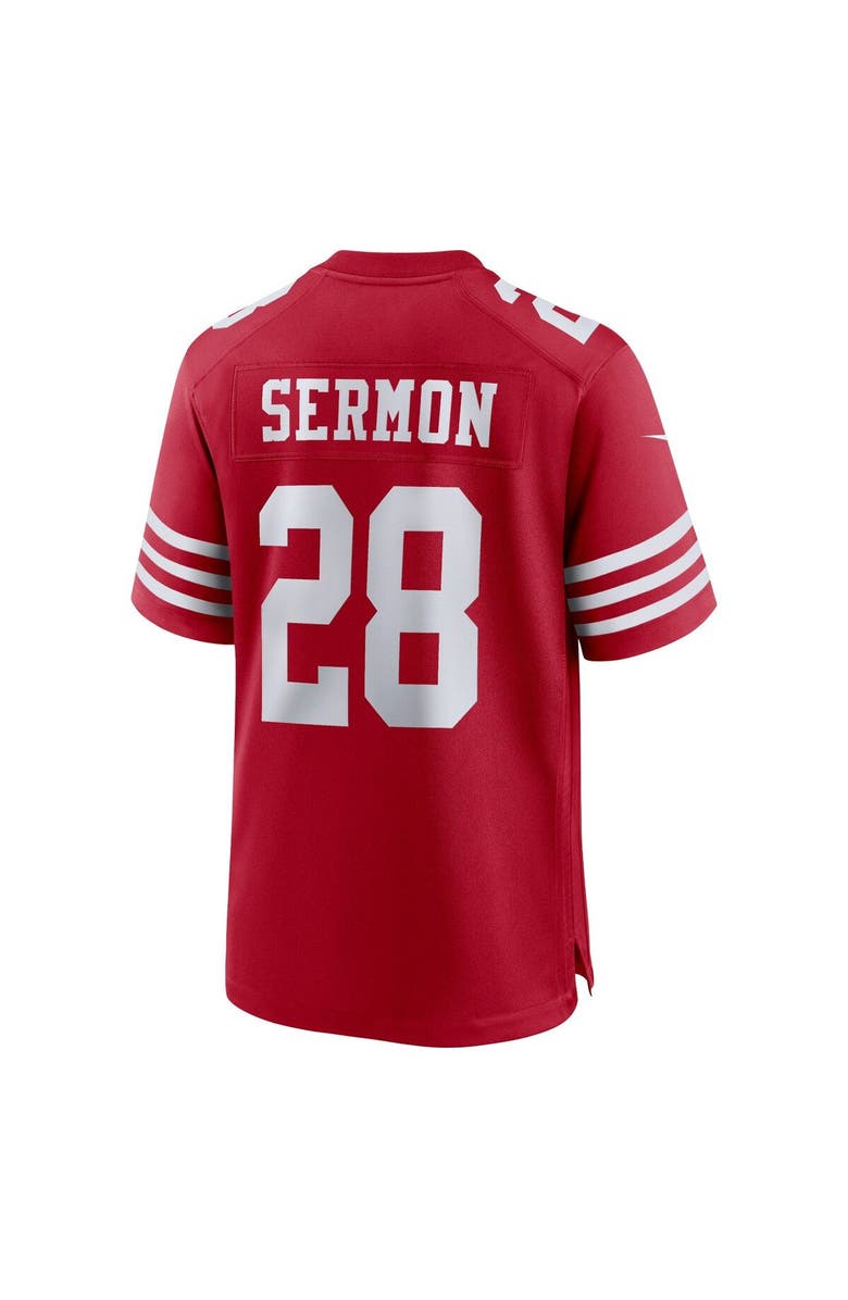 Nike Men's Nike Trey Sermon Scarlet San Francisco 49ers Player Game Jersey, Alternate, color, 