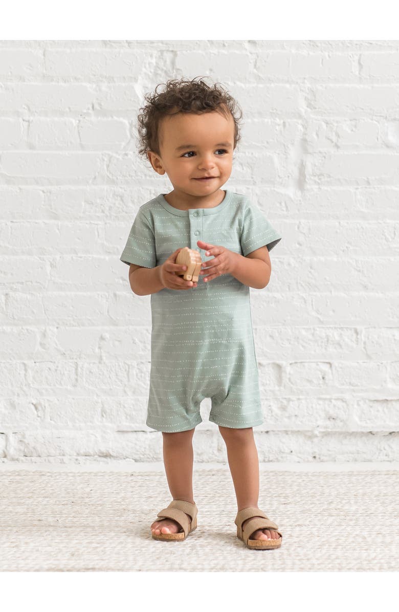 Colored Organics Organic Cotton Mason Romper, Alternate, color, Pebble / Jade