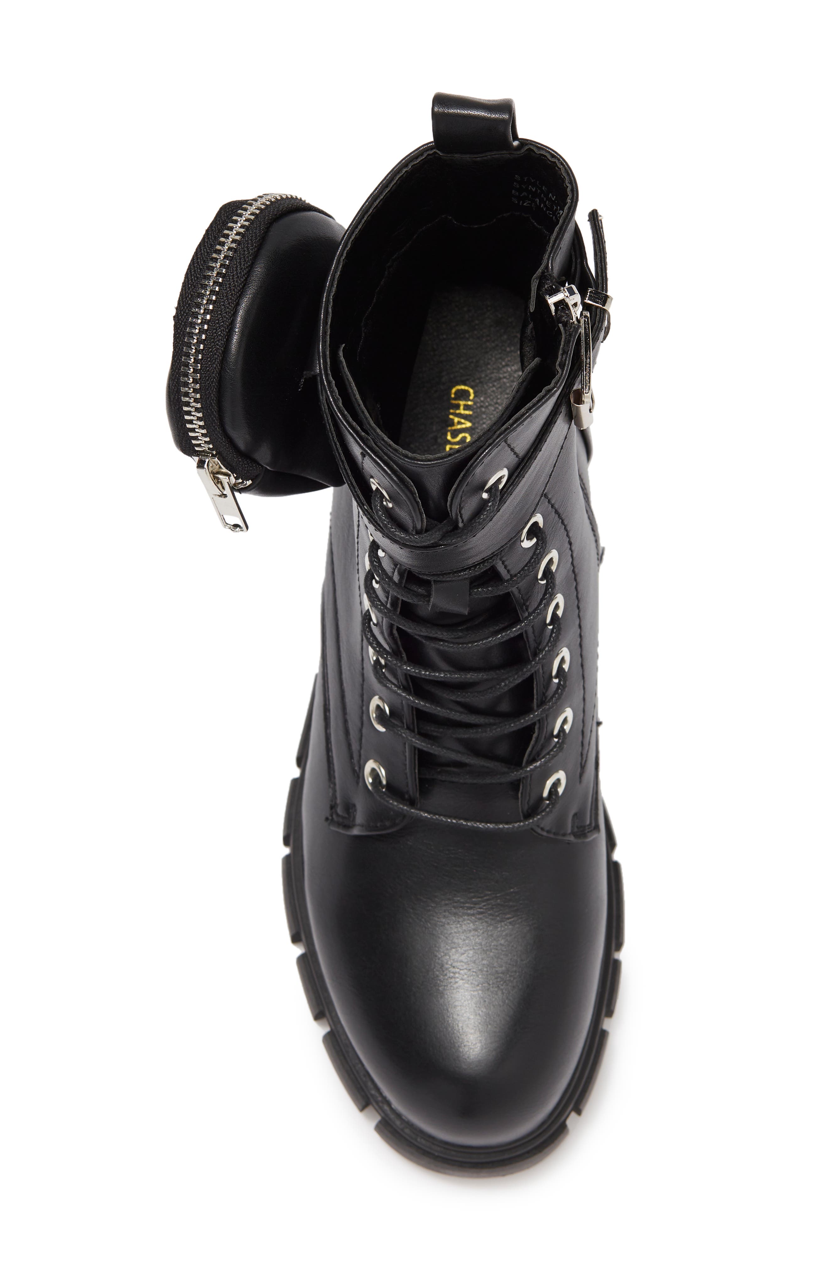 CHASE AND CHLOE ́ Side Pocket Combat Boot, Alternate, color, 