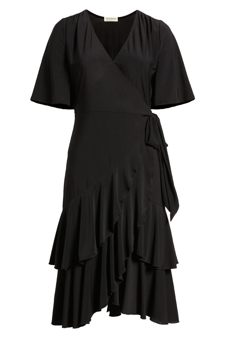 Miranda Midi Wrap Dress, Alternate, color, BLACK NOIR