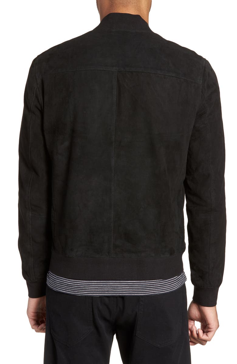 AllSaints Kemble Suede Bomber Jacket, Alternate, color,
