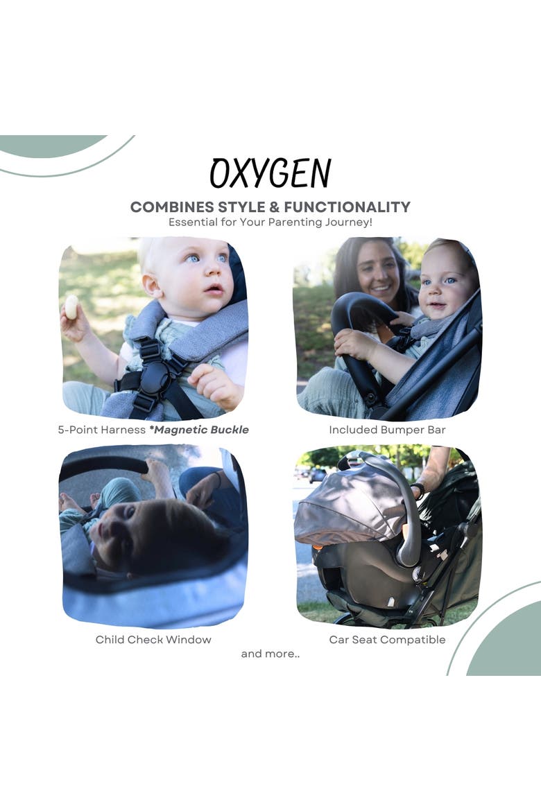 Oxygen v2 Lightweight Stroller, Compact, One-Hand Fold Travel Stroller for Newborn to Toddler, Alternate, color, Raven