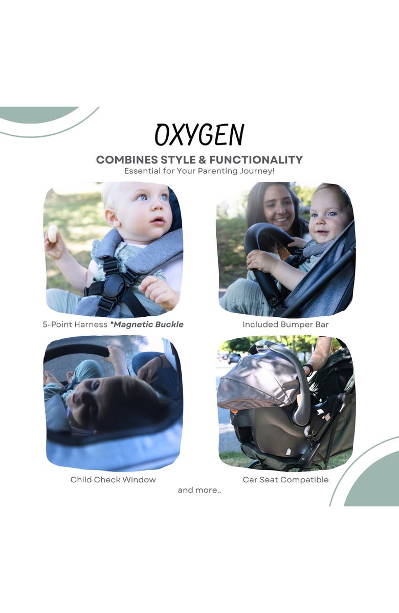 Guzzie and Guss Oxygen v2 Lightweight Stroller, Compact, One-Hand Fold Travel Stroller for Newborn to Toddler, Alternate, color, Raven