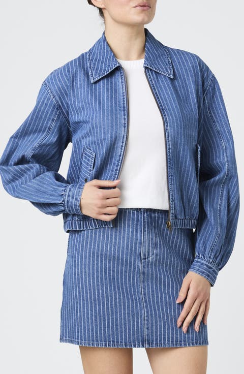 Cherrie Pinstripe Denim Jacket