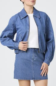 French Connection Cherrie Pinstripe Denim Jacket