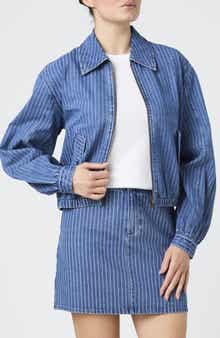 French Connection Cherrie Pinstripe Denim Jacket