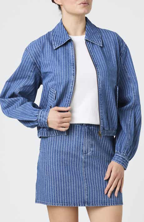 French Connection Cherrie Pinstripe Denim Jacket