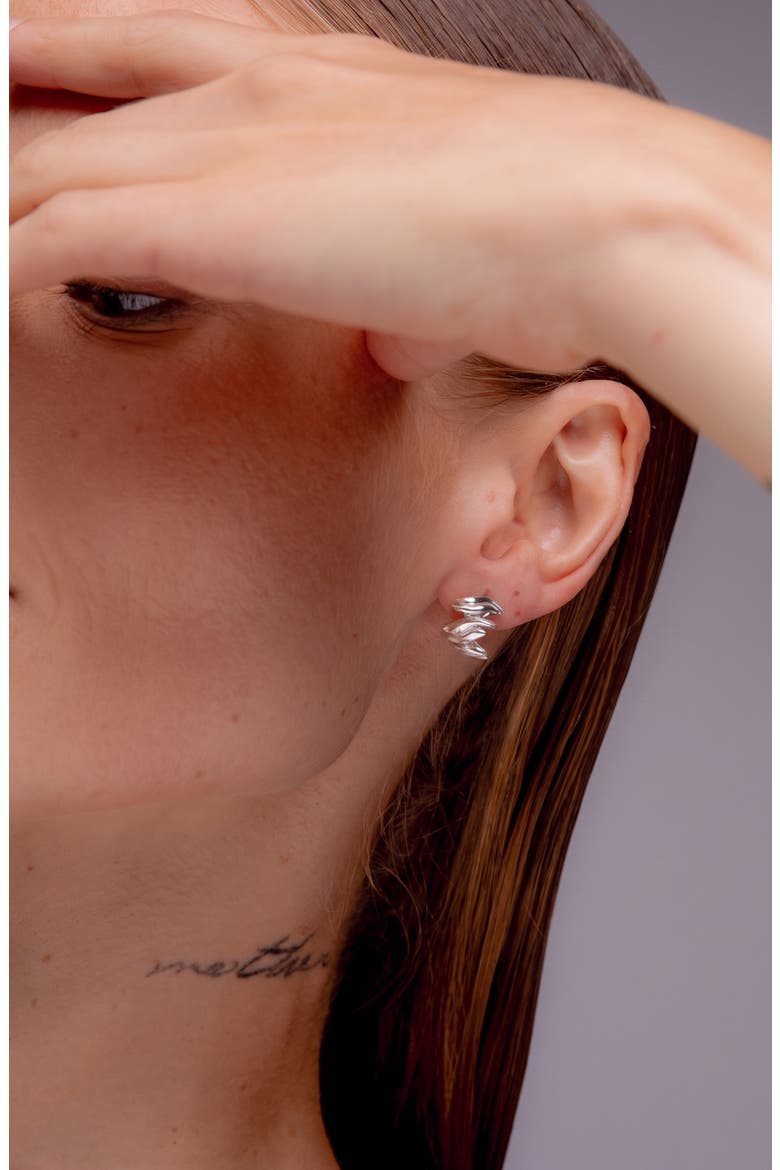 Lifter Mini Earrings in Silver, Alternate, color, Silver
