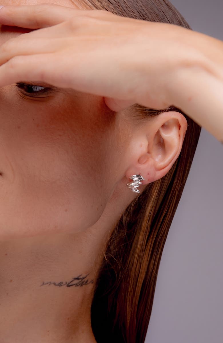 YOJ Lifter Mini Earrings in Silver, Alternate, color, Silver