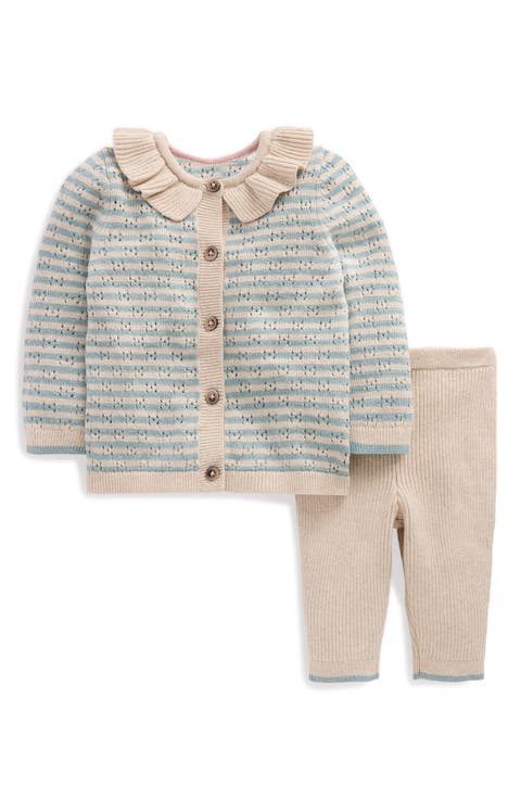 Kids' Pointelle Knit Cardigan & Pants Play Set