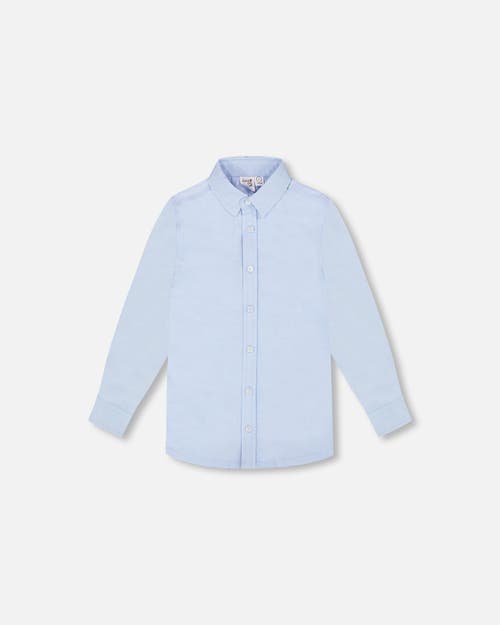 Deux Par Deux Little Boy's Long Sleeve Button Down Shirt Pale Blue In Pale Blue
