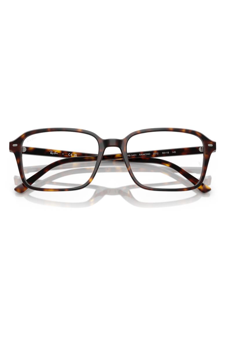 Ray-Ban 56mm Square Optical Glasses, Alternate, color, Havana