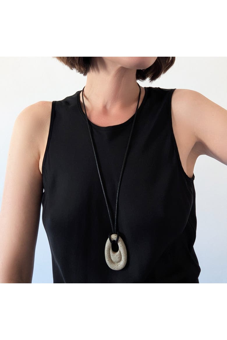 Ripple Concrete Necklace, Alternate, color, Natural Terrazzo