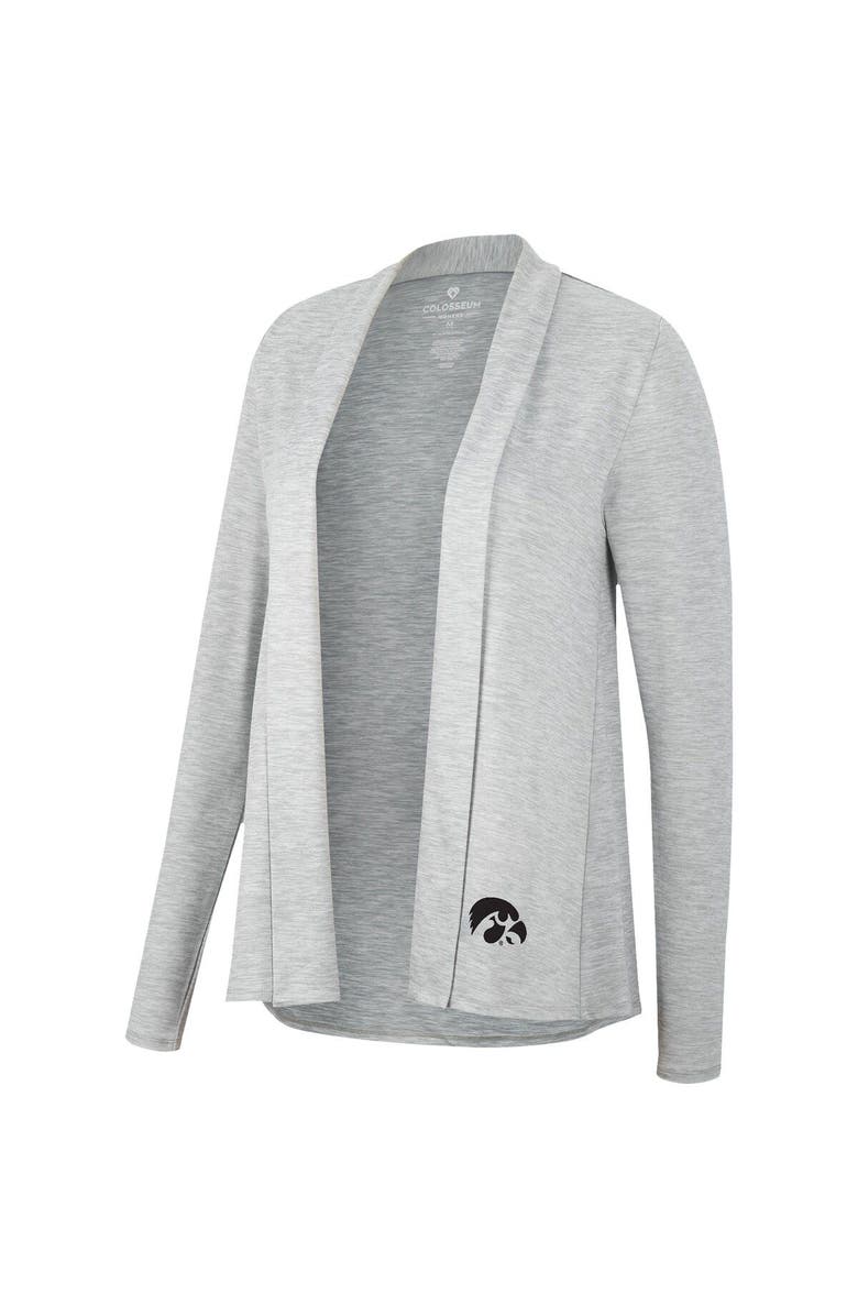 COLOSSEUM Women's Colosseum Heathered Gray Iowa Hawkeyes Charlton Open Cardigan, Alternate, color,