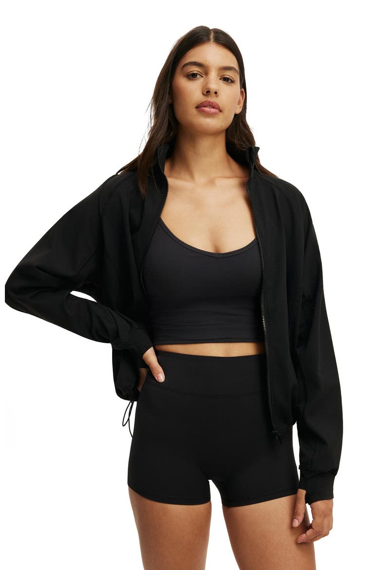 Women's Active Oversized Track Jacket, Main, color, Black