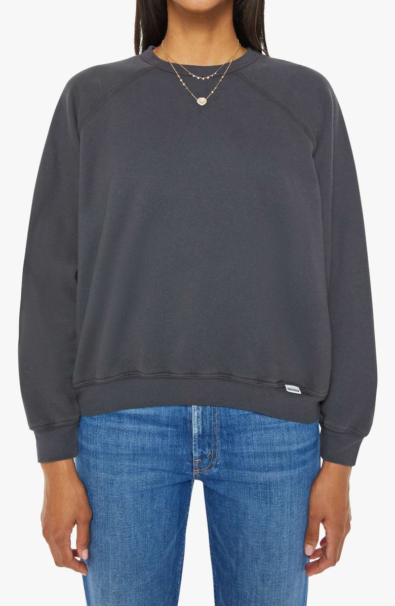 MOTHER The Biggie Concert Cotton Graphic Sweatshirt, Main, color, Faded Black