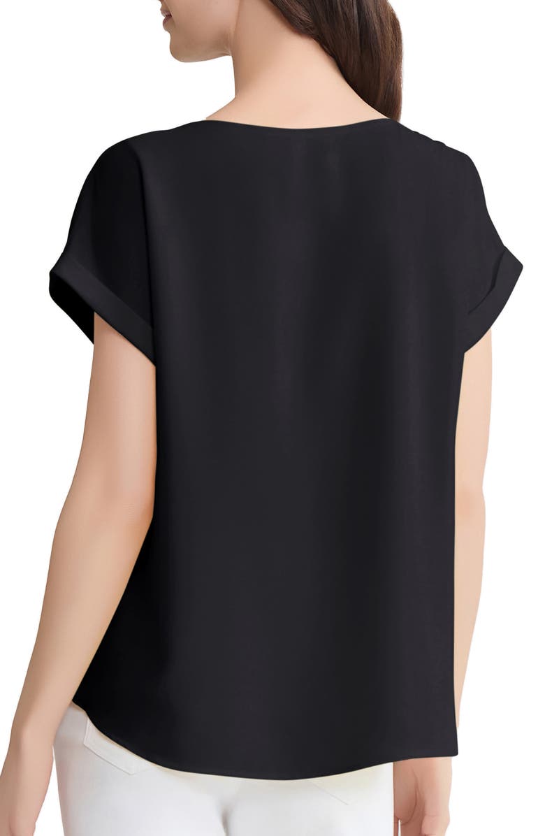 Jones New York Button Side Short Sleeve Top, Alternate, color, Jones Black