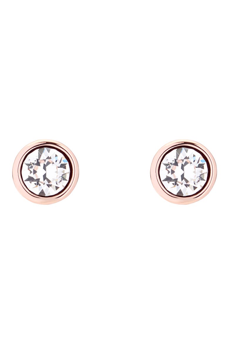 Sinaa Crystal Stud Earrings, Main, color, CRYSTAL/ ROSE GOLD