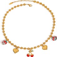 MacRae & Co. Cherries & Heart Charm Necklace