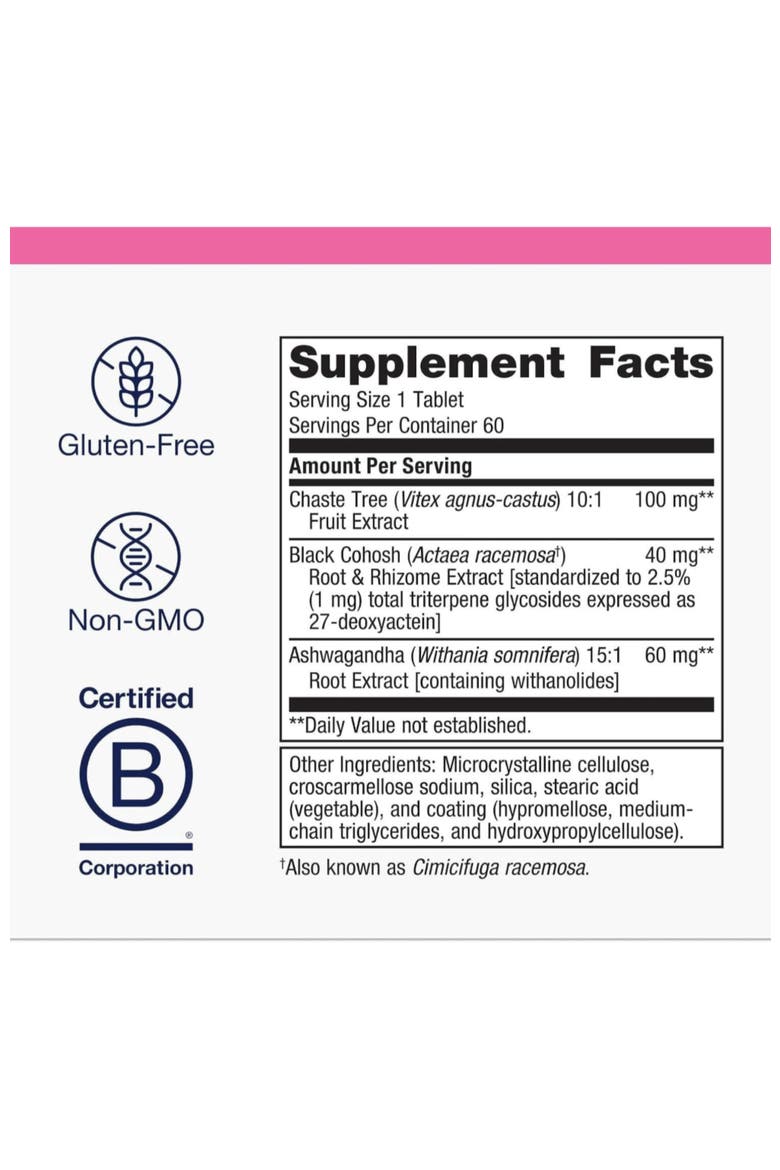 Chasteberry Plus Hormone Reproductive Health Supplement 60 Tablets, Alternate, color, None
