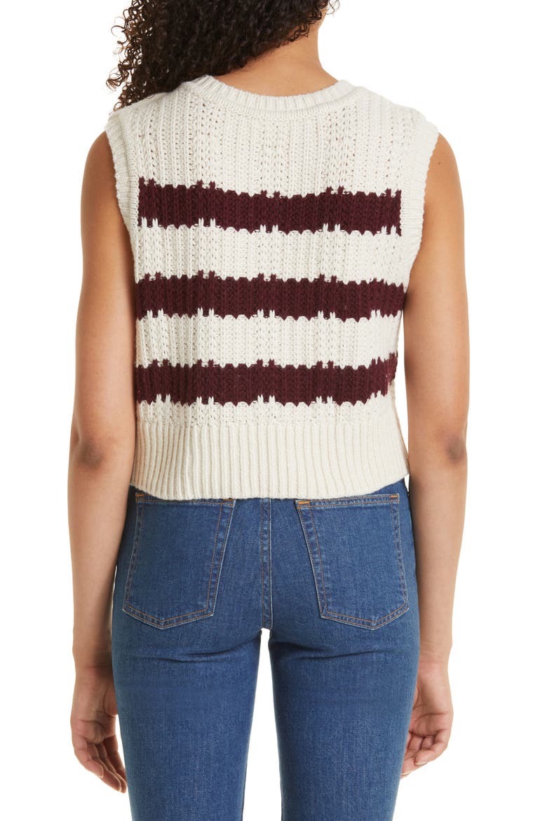 Soju Stripe Sleeveless Sweater, Alternate, color, ECRU