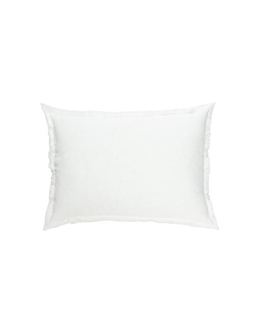 Anaya Bright White Fringe Linen Dutch Euro Pillow With Down Alternative Insert