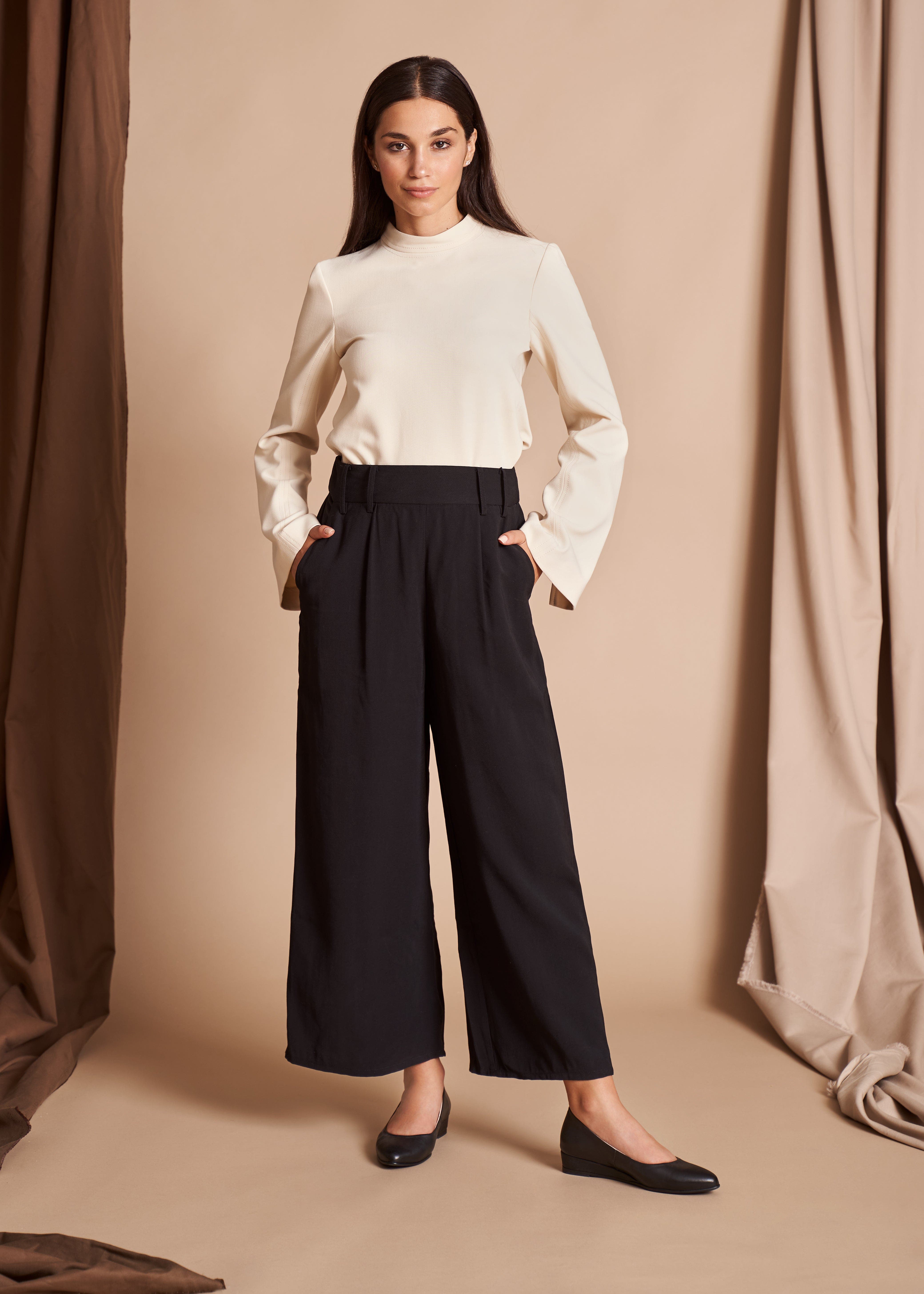 VISCATA Roma Leather Flats, Alternate, color, Black