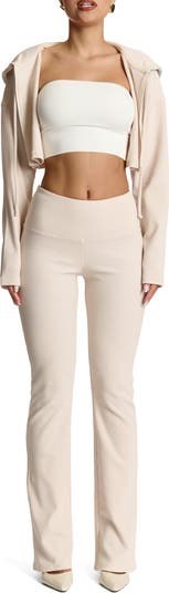 Thermal Oversize Crop Hoodie