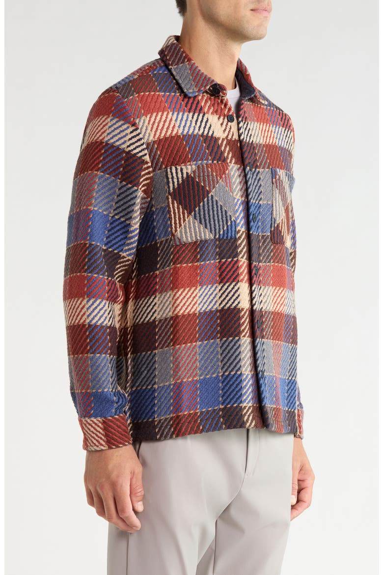 Whiting Oversize Pike Check Button-Up Shirt Jacket, Alternate, color, RUST / MULTI