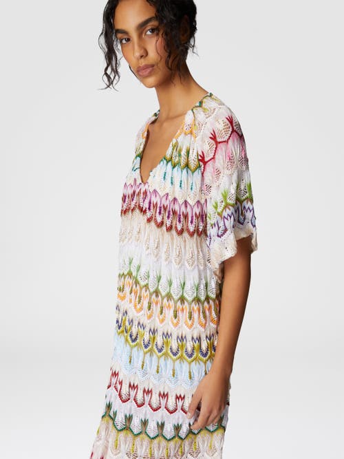 Missoni Kurzes Kleid Mit V-ausschnitt Aus Spitze In Multicoloured