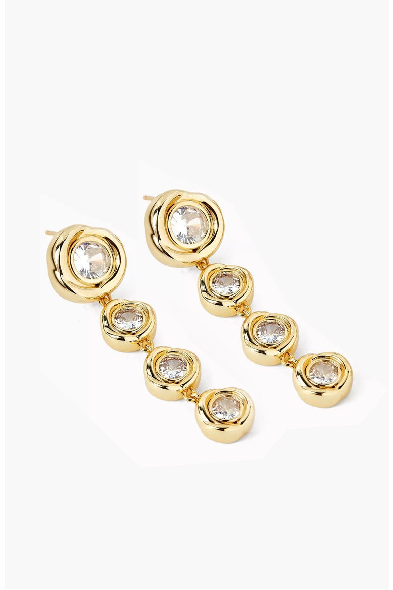 Carlo Drop Earrings In Gold & Crystals, Alternate, color, Gold