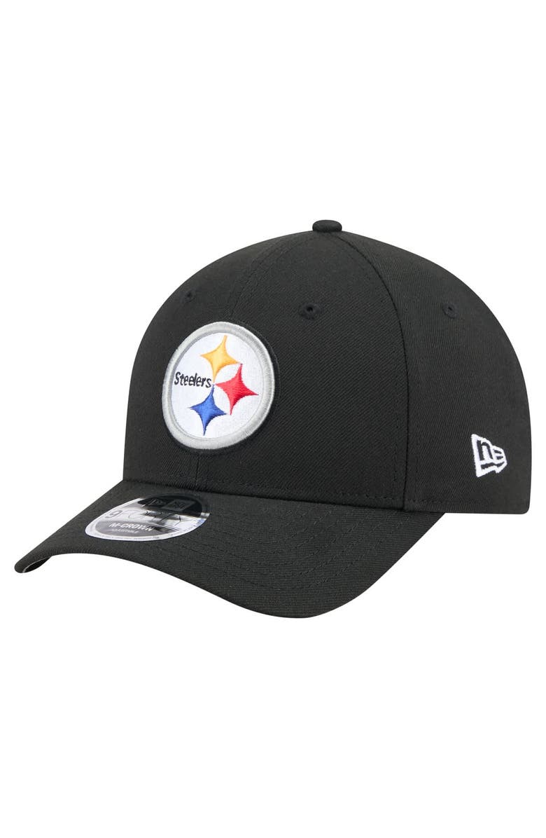 New Era Men's New Era  Black Pittsburgh Steelers Team Collection 9FORTY M-Crown Adjustable Hat, Main, color, Black
