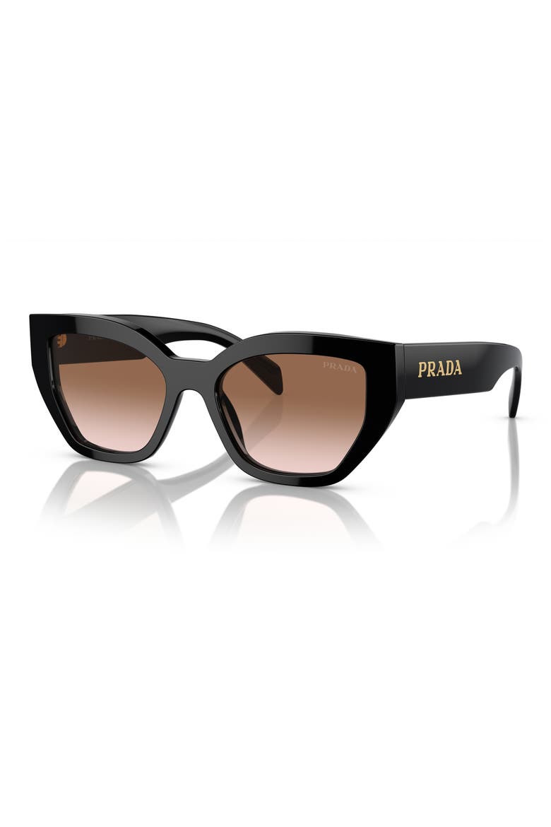 53mm Butterfly Polarized Sunglasses, Alternate, color, BLACK