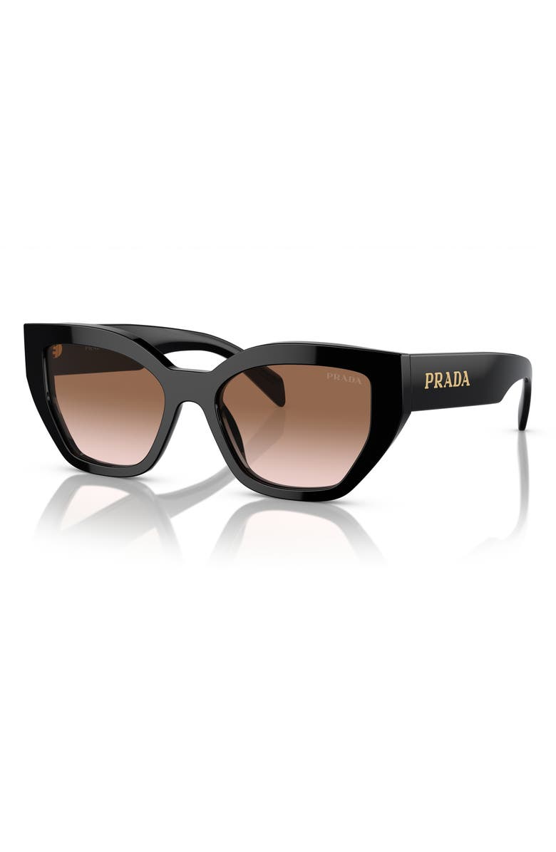 Prada 53mm Butterfly Polarized Sunglasses, Alternate, color, Z/Dnubrown Grad