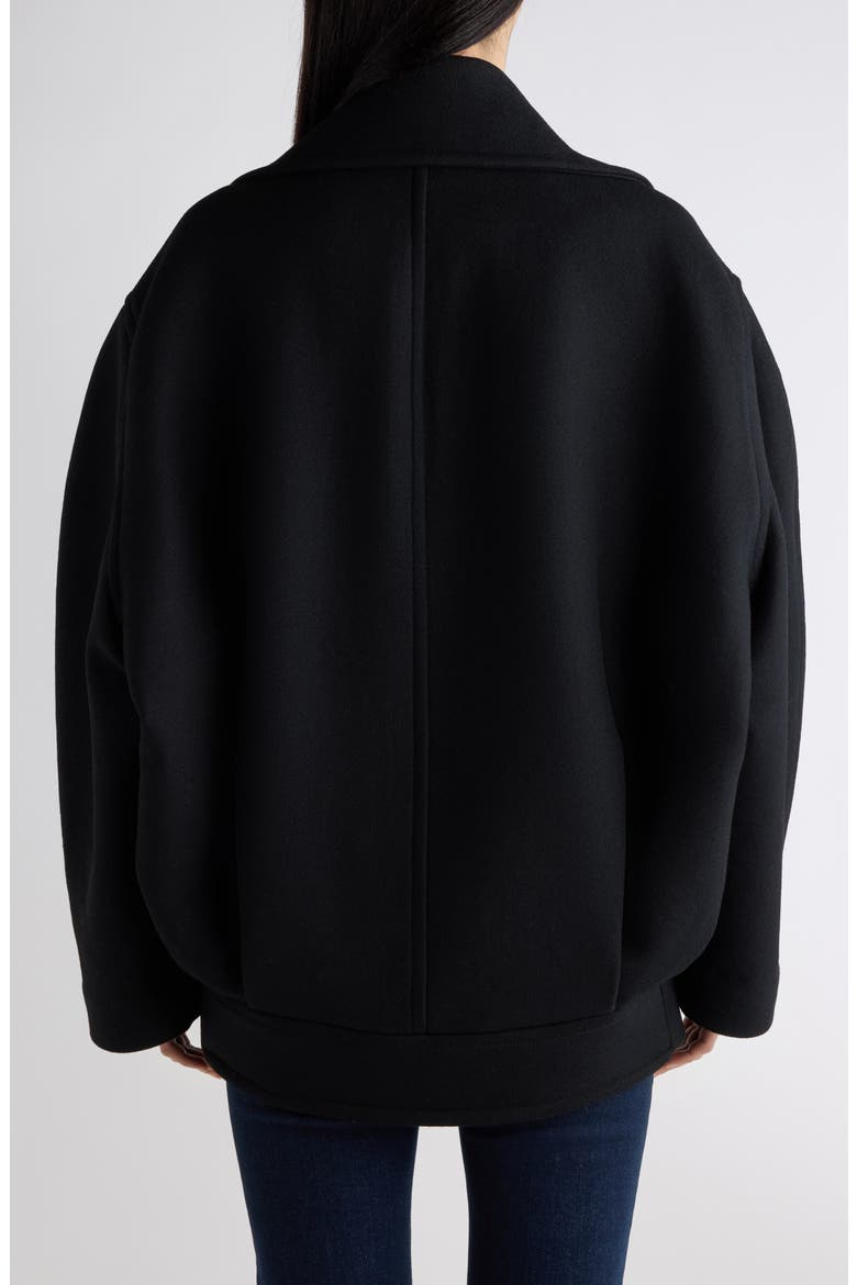 Short Wool Blend Cocoon Coat, Alternate, color, 1000 BLACK