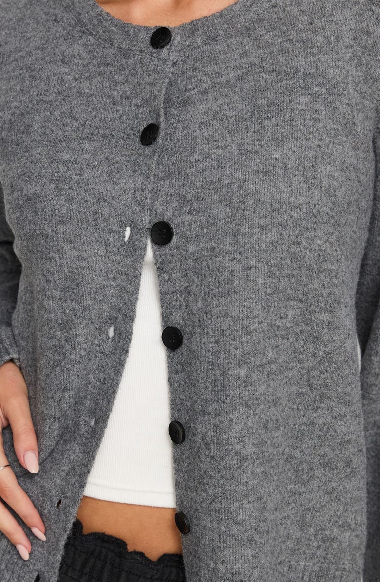 Princess Polly Better Than Fiction Cardigan, Alternate, color, Grey