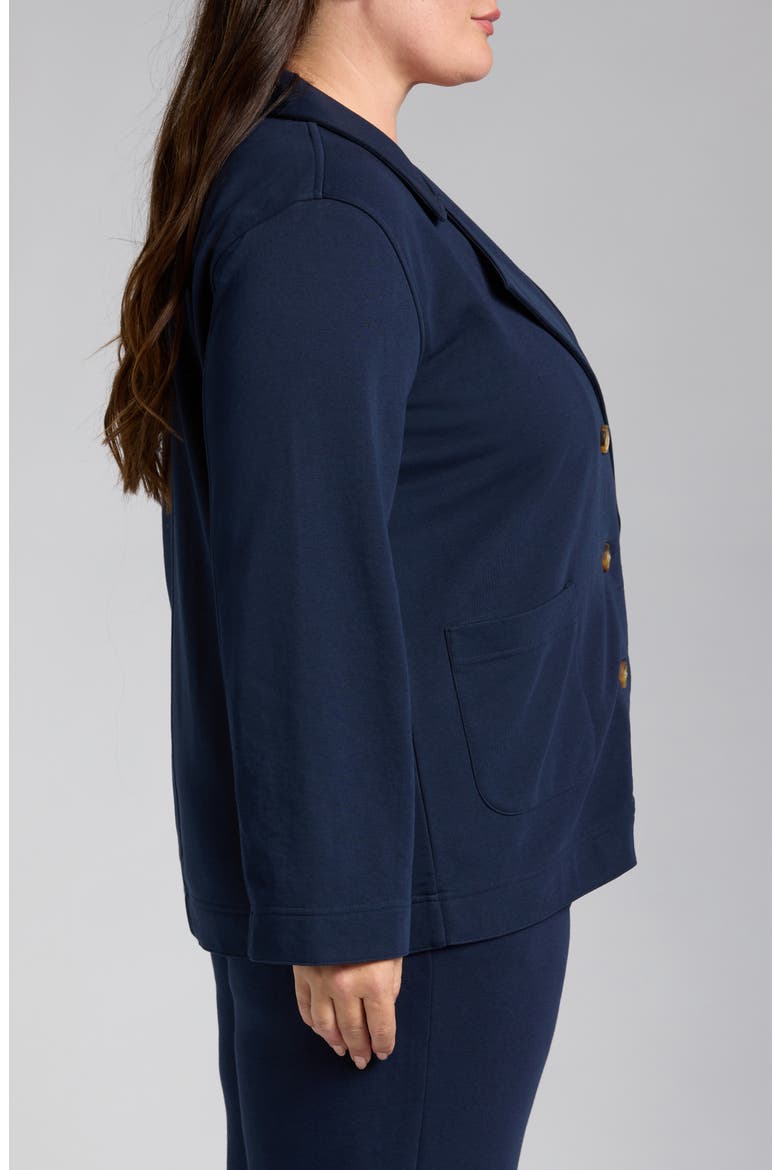 Double Breasted Knit Blazer, Alternate, color, NAVY BLAZER
