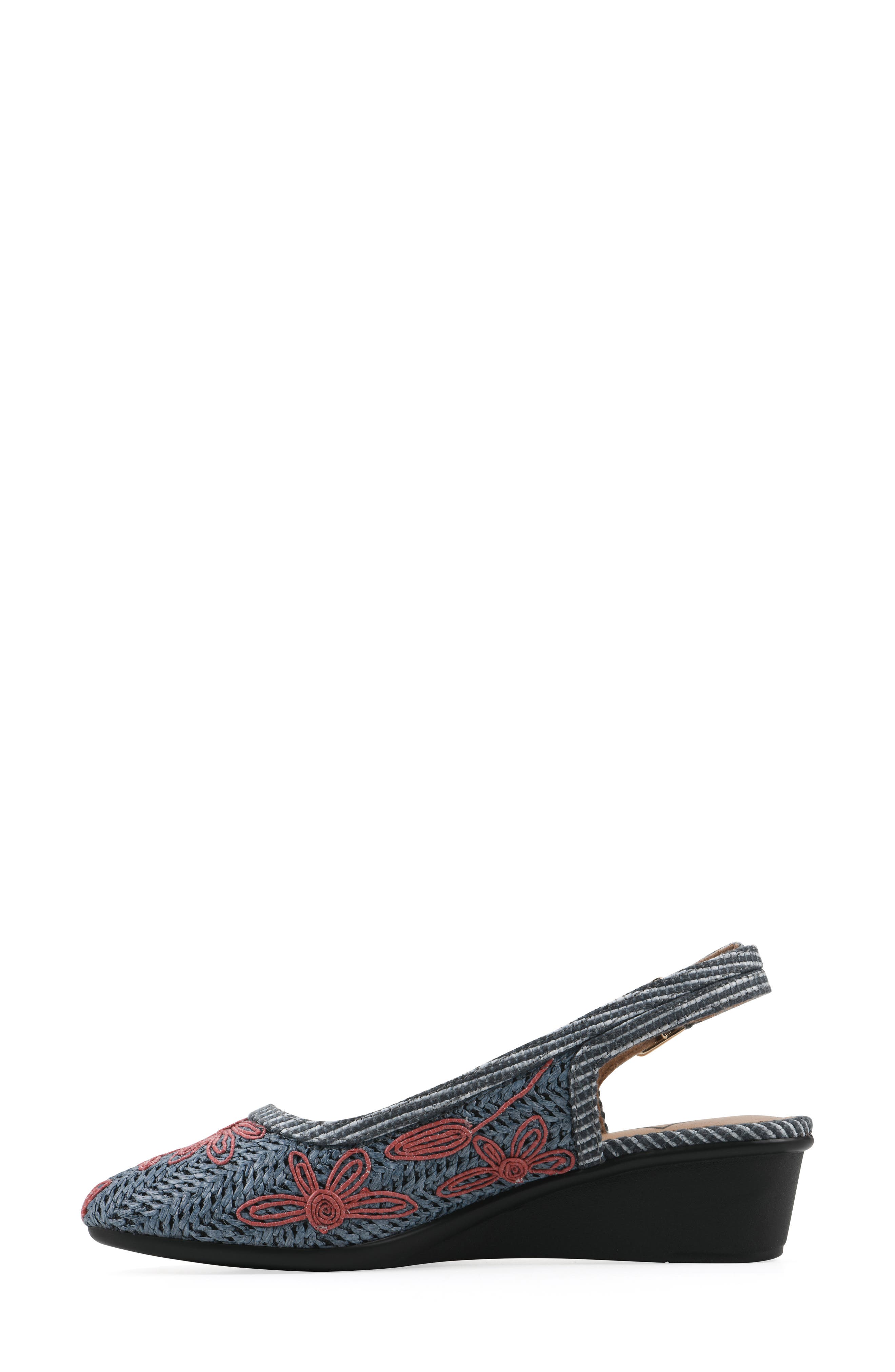 Borris Slingback Wedge, Alternate, color, PERIWINKLE/ FABRIC