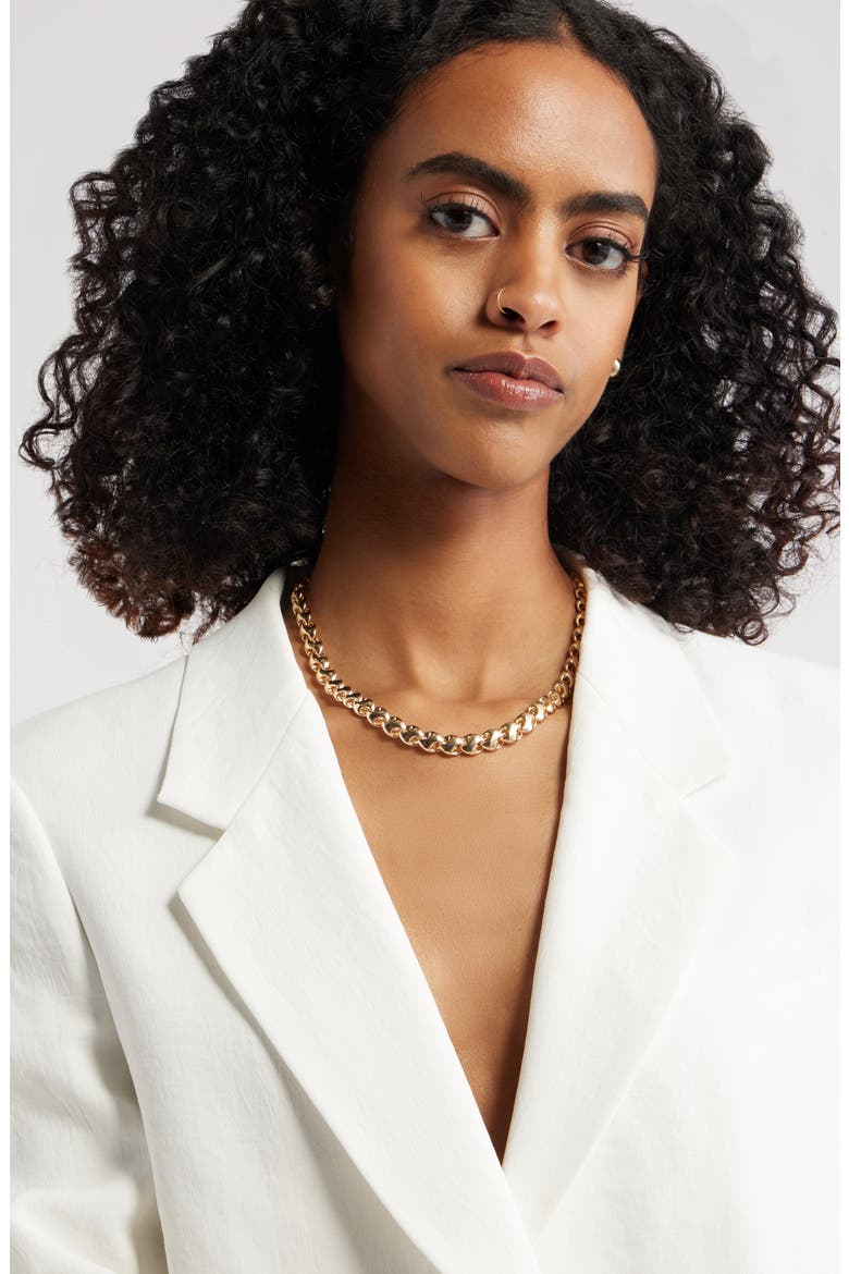 Interlocked Link Necklace, Alternate, color, GOLD