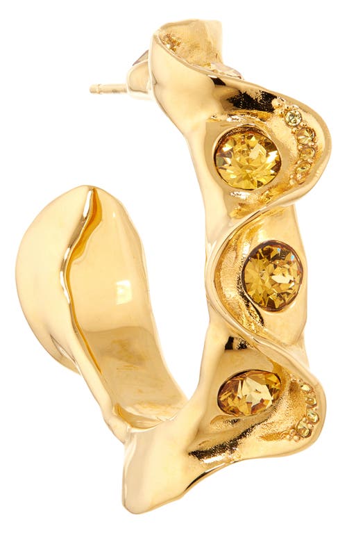 Oscar De La Renta Crystal Nest Hoop Earrings