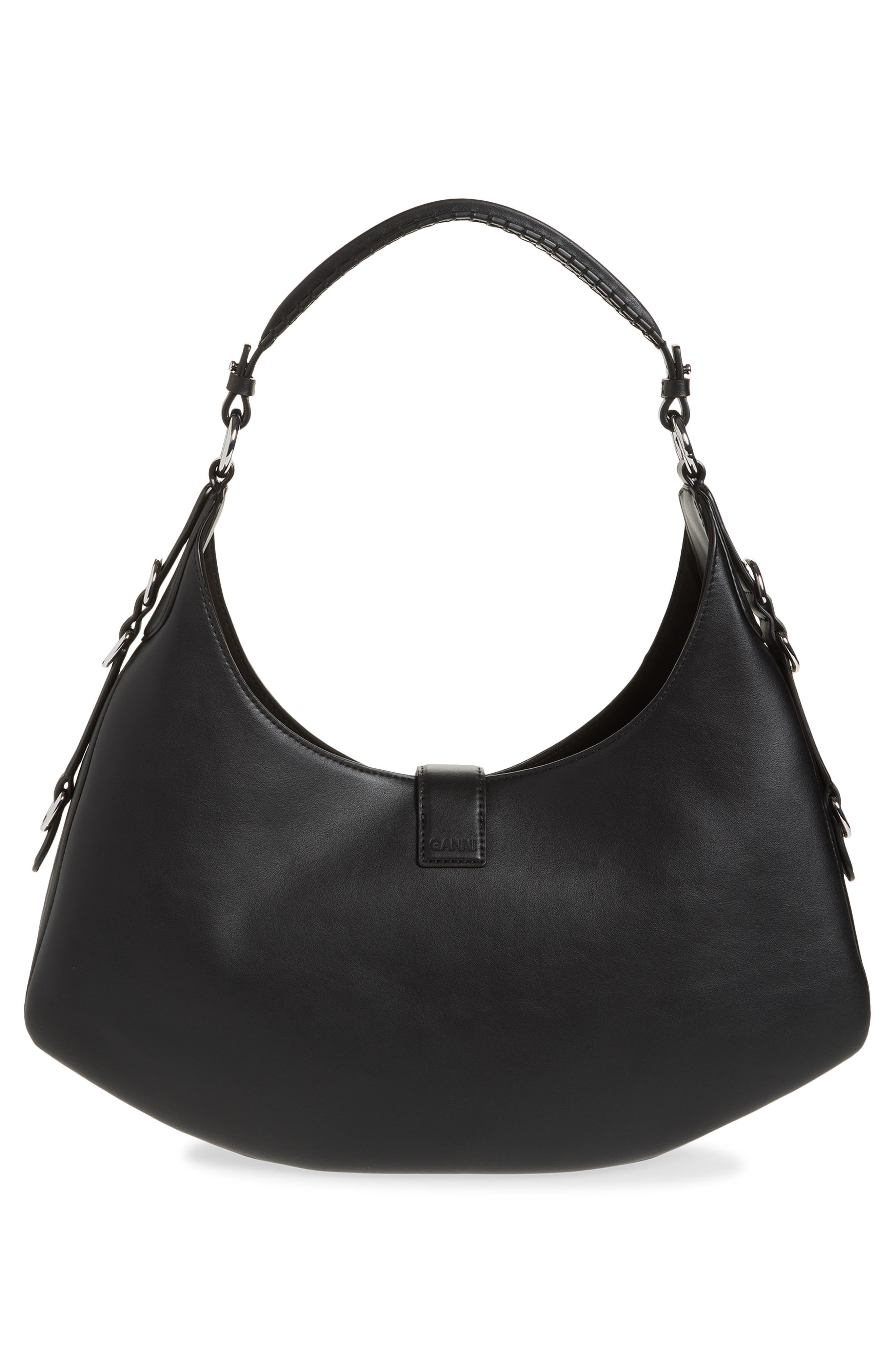 Ganni Small Kat Shoulder Bag, Alternate, color, Black